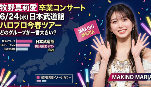 牧野真莉愛卒コンは武道館・6/24！ハロプロ今春ツアー大箱を全グループ比較してみた