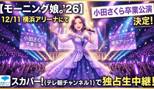 【モーニング娘。'26】12/11 横浜アリーナで小田さくら卒業公演が決定｜スカパー！（テレ朝チャンネル1）での生中継に期待